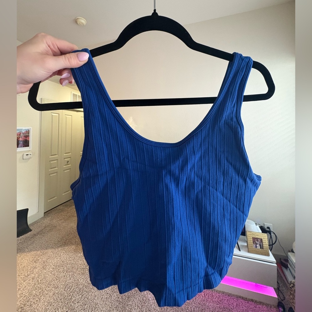 Royal Blue Ribbed Bra Top